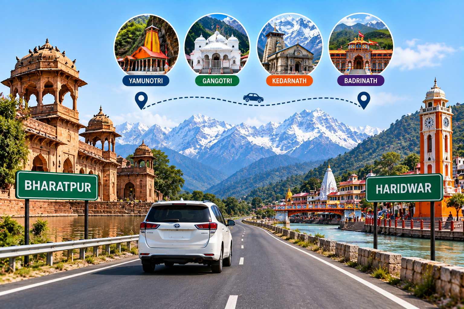 Char Dham Yatra Bharatpur to Haridwar Taxi Fare – Complete Travel Guide 